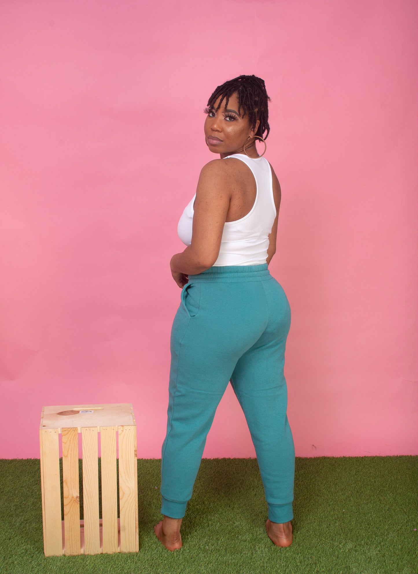 The "Spring Fun" Joggers (Dusty Teal)