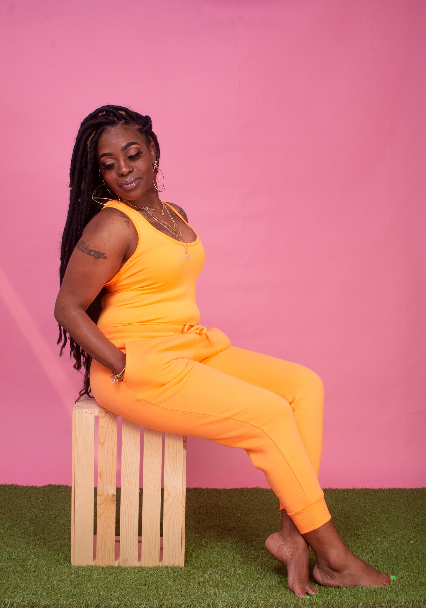 The "Spring Fun" Joggers (Bright Orange)