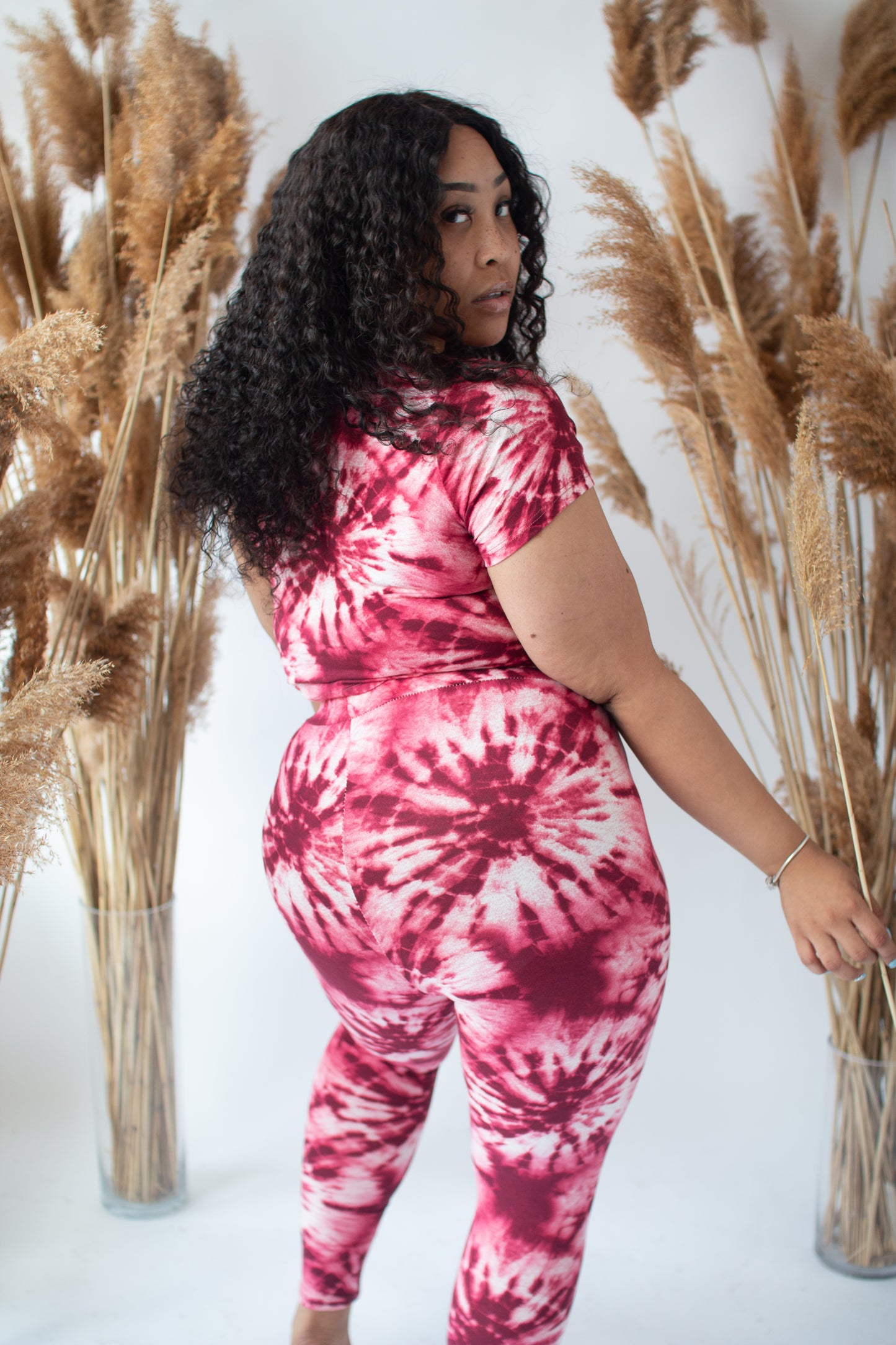 The "Tie- Dye N Chill' Set (Burgundy)