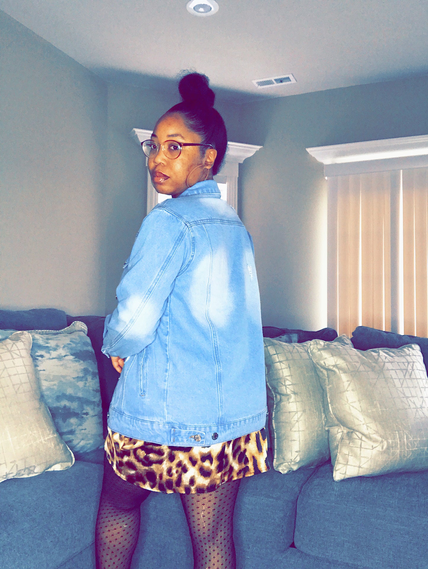 Distressed Light Washed Jean Jacket