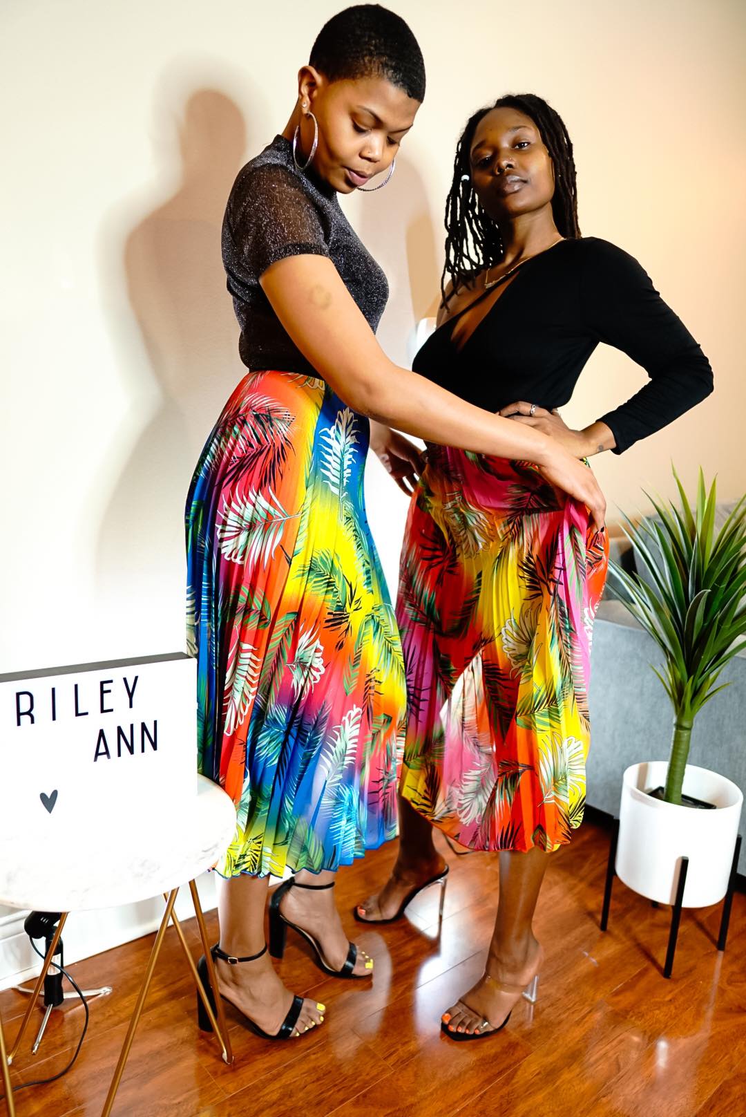 Blue and pink vacation skirts 