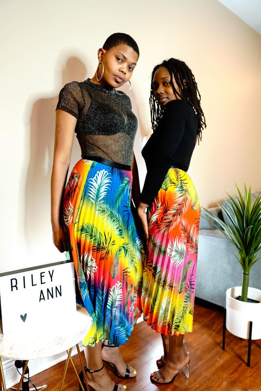 Vacation Vibez Tropical Skirt (Blue)