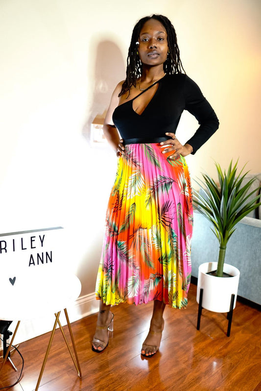 Vacation Vibez Tropical Skirt (Pink)