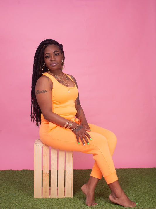 The "Spring Fun" Joggers (Bright Orange)