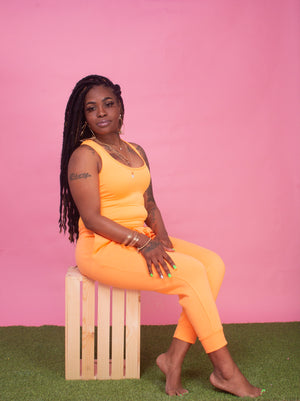 The "Spring Fun" Joggers (Bright Orange)