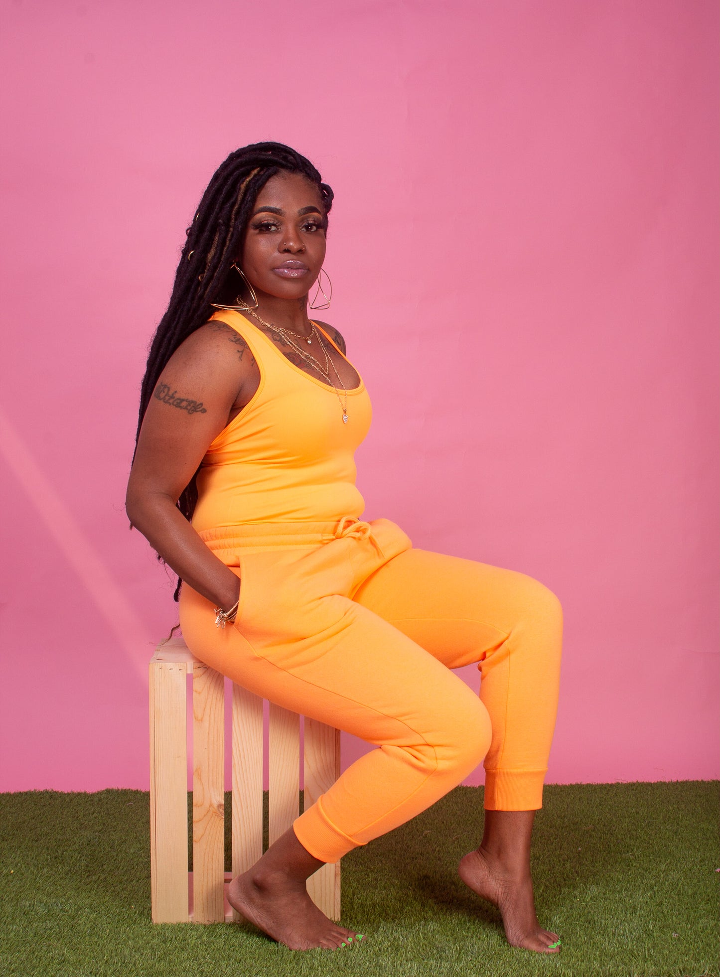 The "Spring Fun" Joggers (Bright Orange)