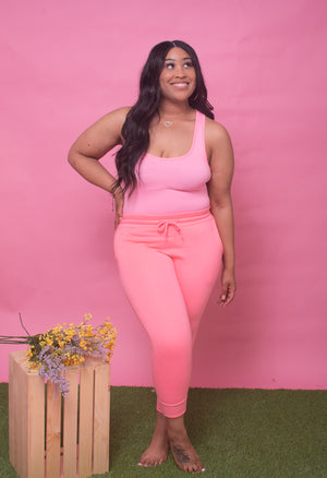 The "Spring Fun" Joggers (Bright Pink)