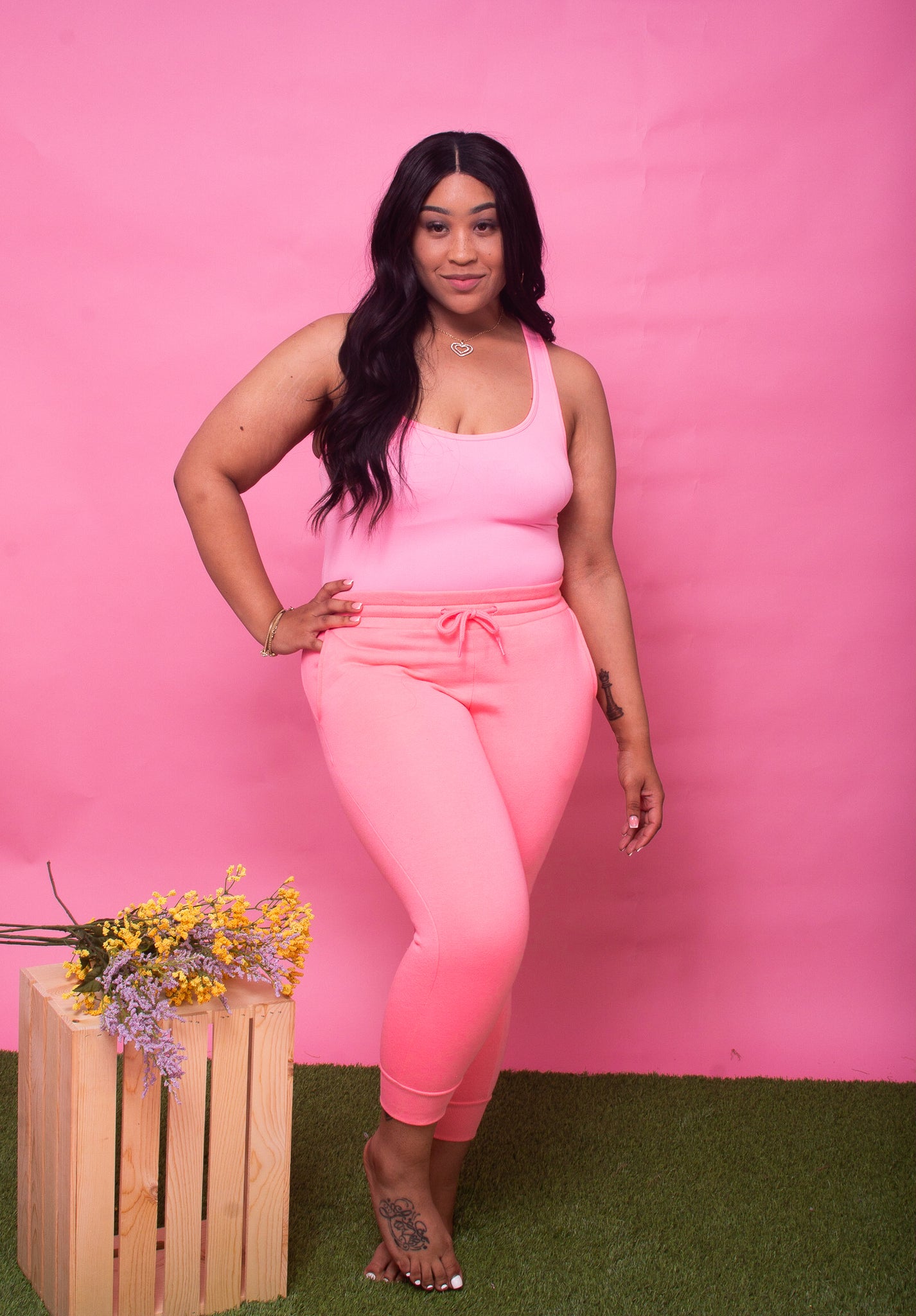 The "Spring Fun" Joggers (Bright Pink)
