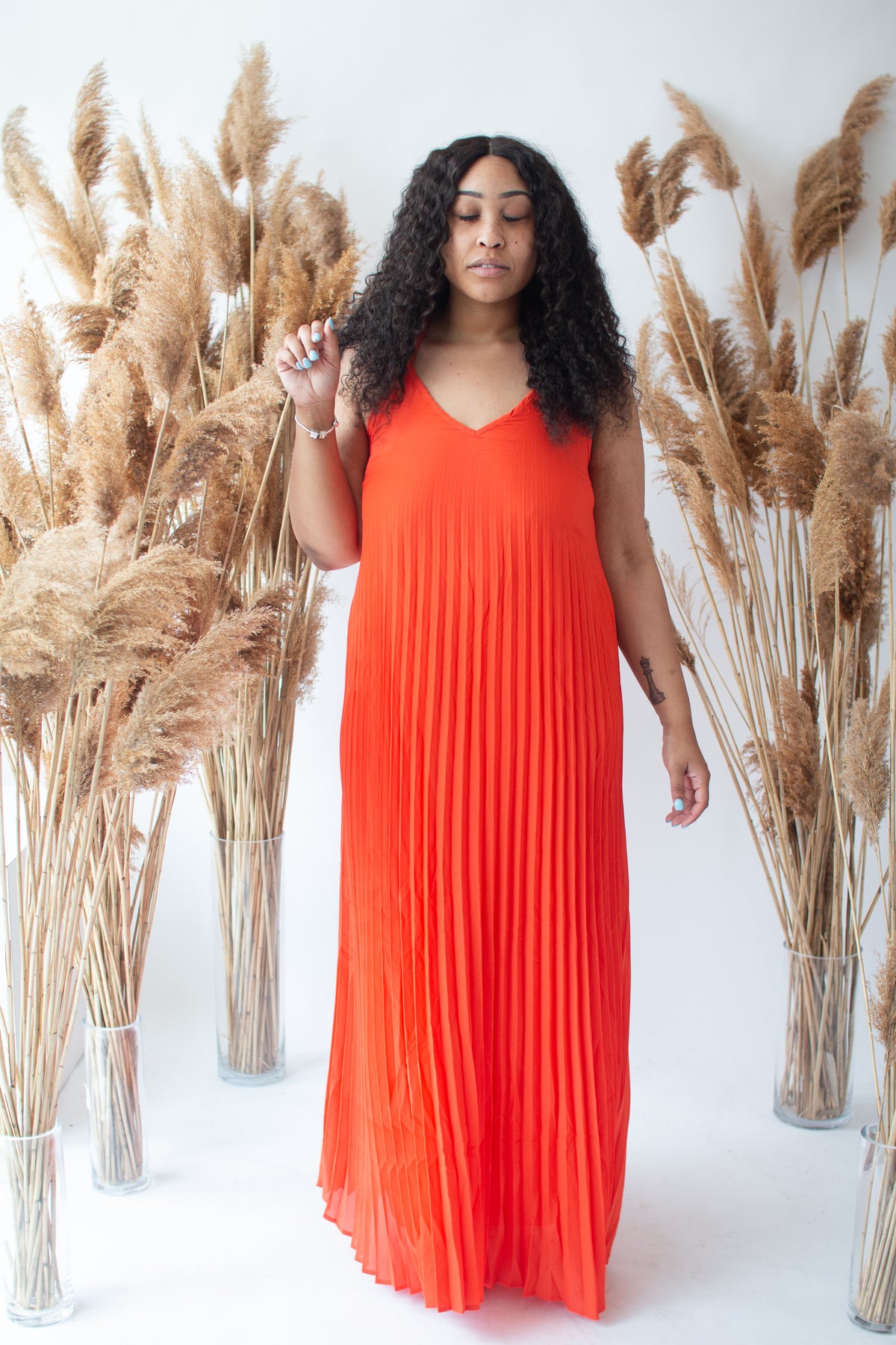 rainbow pleated maxi dress The 