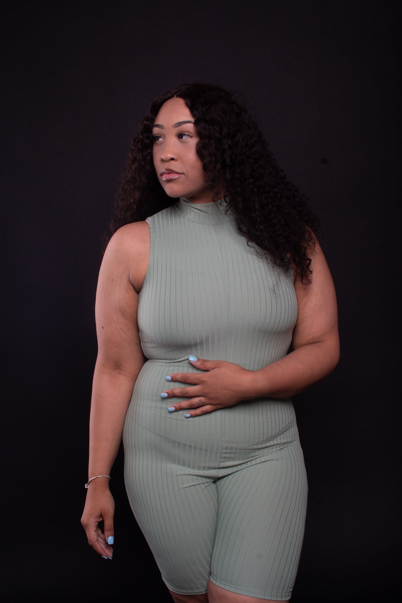 Ribbed Me Not Romper (Green Bay)